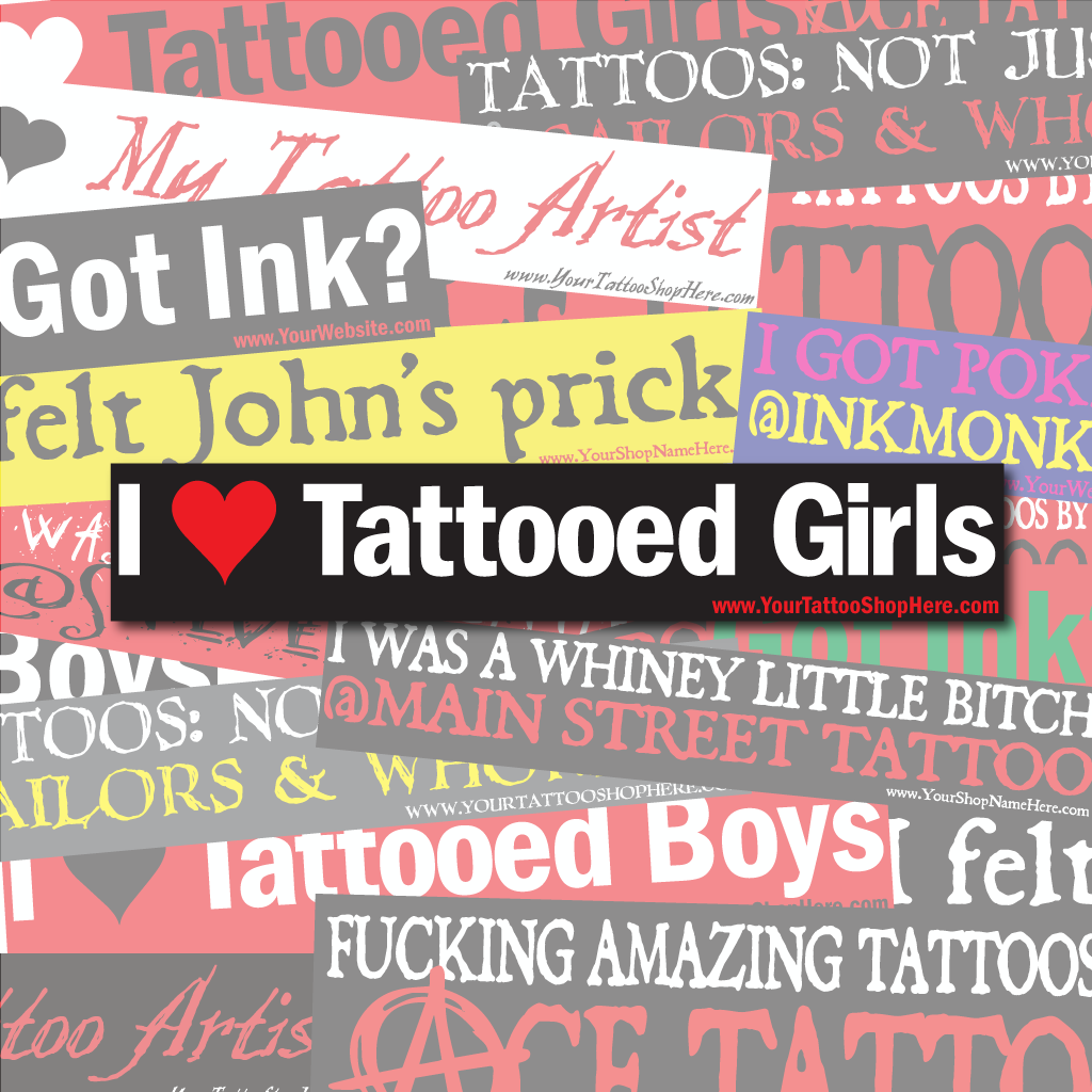 Tattoo Shop Customizable Stickers Templates