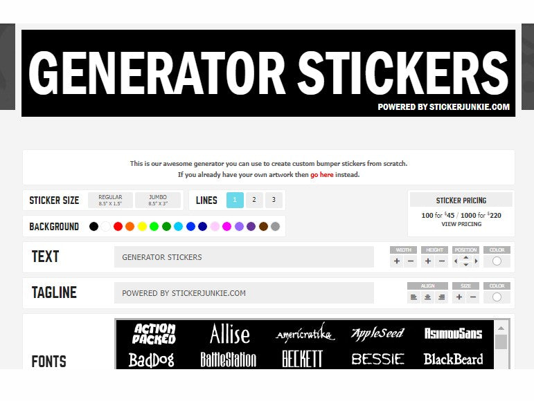 GENERATOR STICKERS – StickerJunkie.com