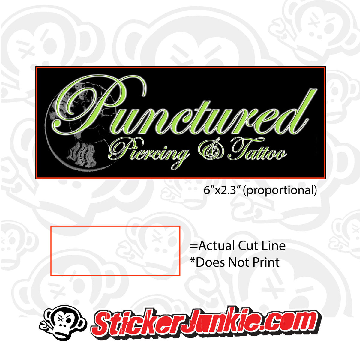 Punctured Piercing And Tattoo Rectangle - Punctured Tattoo 6x2.3 ...